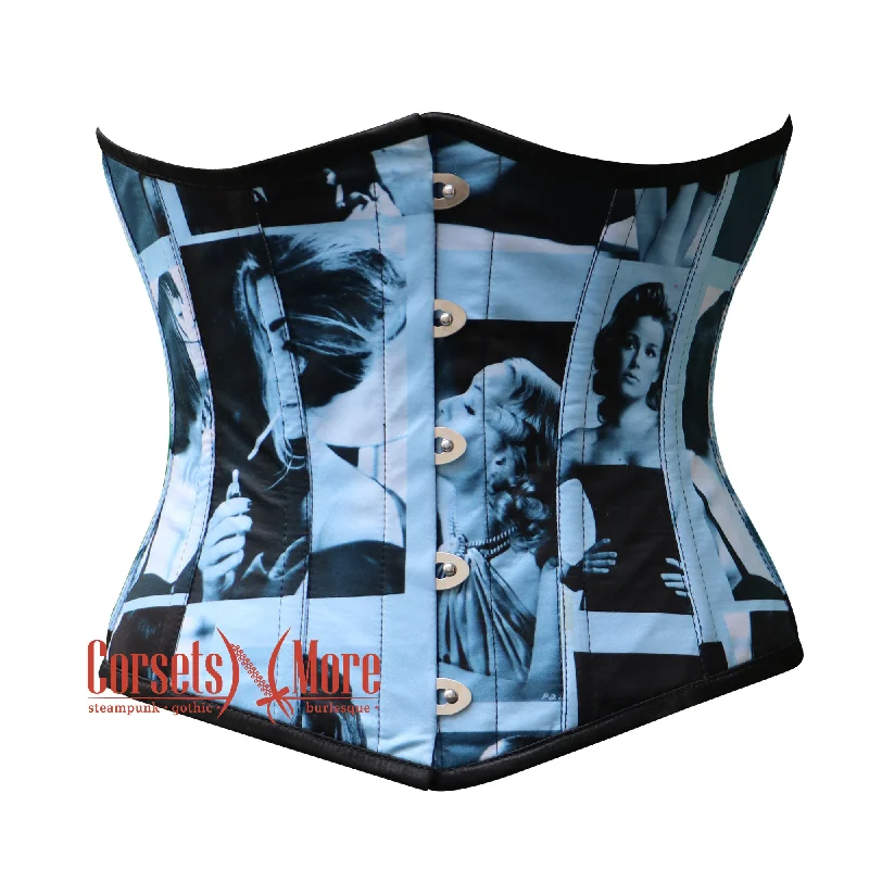 Sexy Smoky Girl Printed Satin Underbust Corset