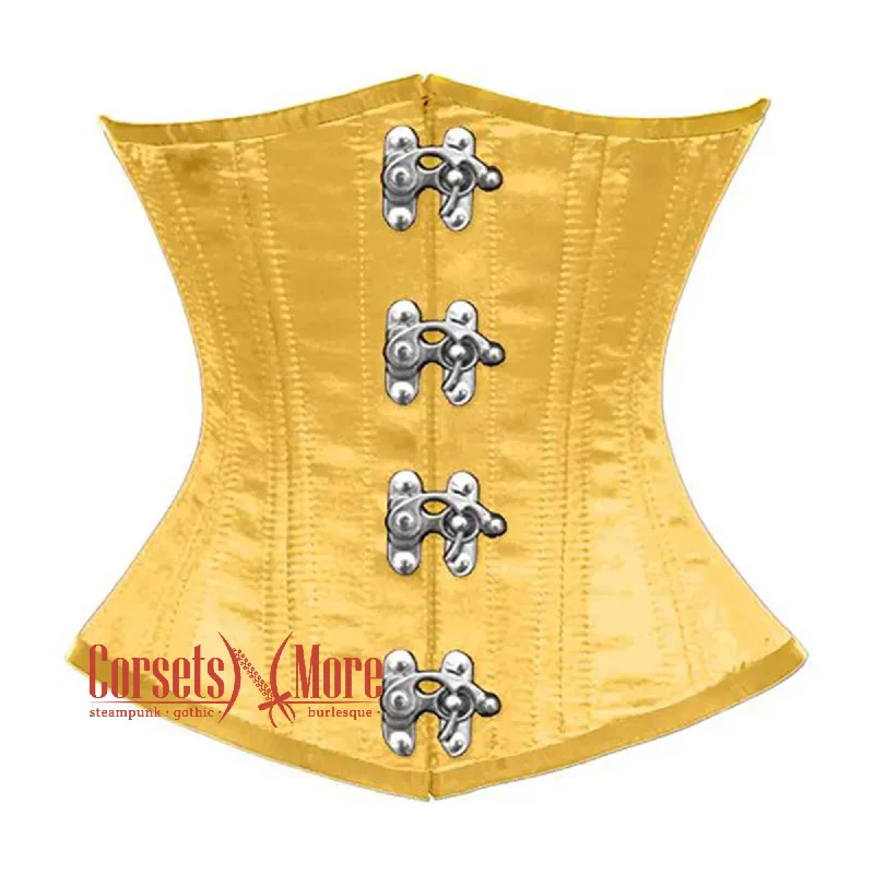 Yellow Satin Double Boned Underbust Gothic Corset