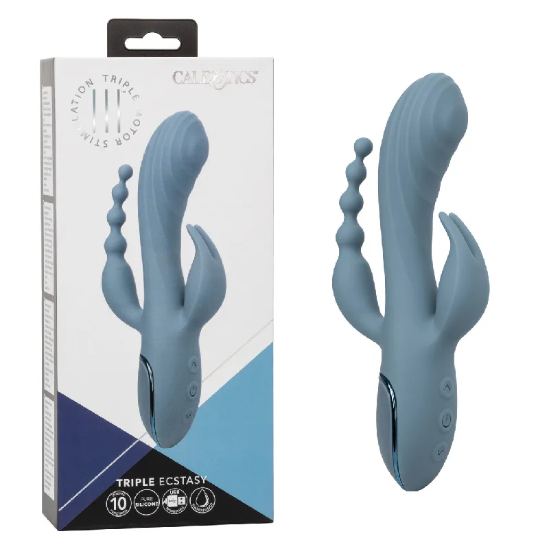 Calexotics III Triple Ecstasy Rechargeable Silicone Stimulating Vibrator