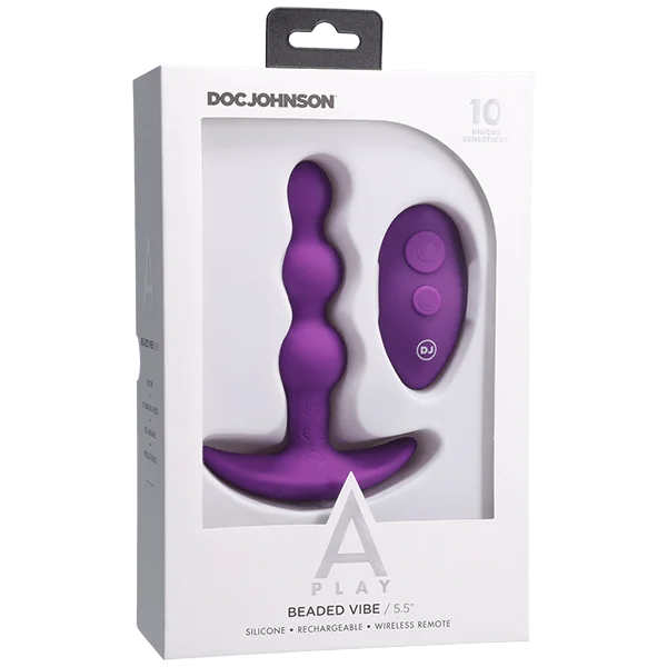 Doc Johnson A-Play Beaded Vibe Rechargeable Anal Plug with Remote