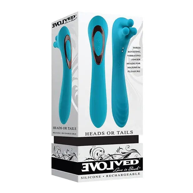 Evolved Heads Or Tails Rechargeable Vibrator - Teal