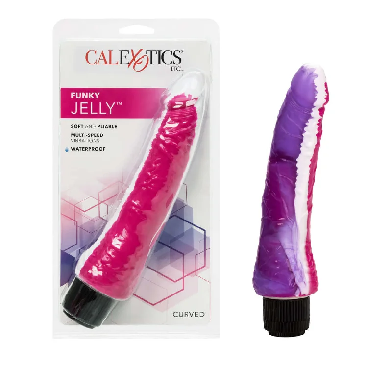 Funky Jelly Vibe 7.5 Inches Pink/Purple - Multi-Speed Realistic Vibrator