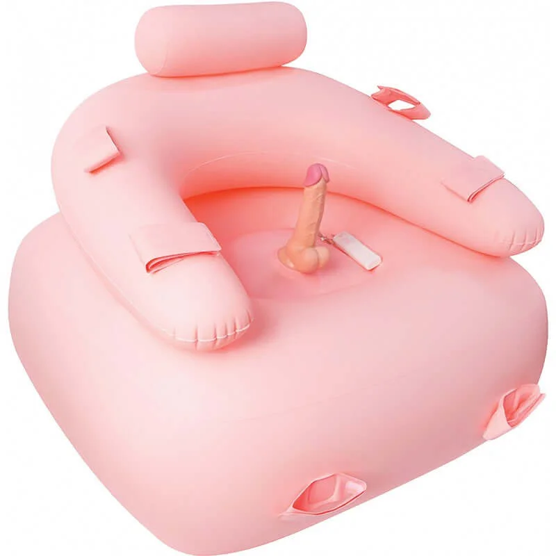 Get Down On It Inflatable Play Cushion with Vibrating PVC Dildo – Bouncy Fun Meets Pleasure!