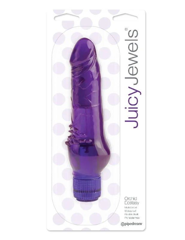 Juicy Jewels Orchid Ecstasy Realistic Vibrating Dildo - Purple, Waterproof, Multi-Speed