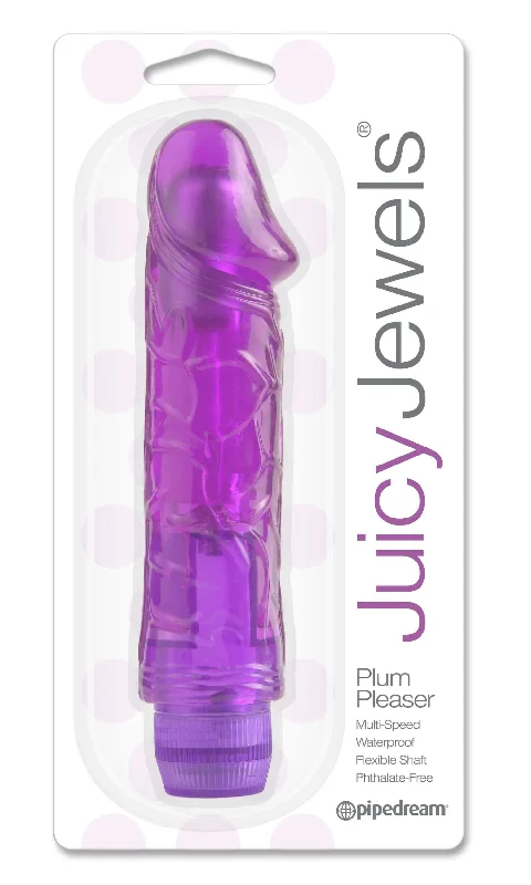 Juicy Jewels Plum Teaser Purple Vibrator - Waterproof & Phthalate-Free Jelly Vibrator