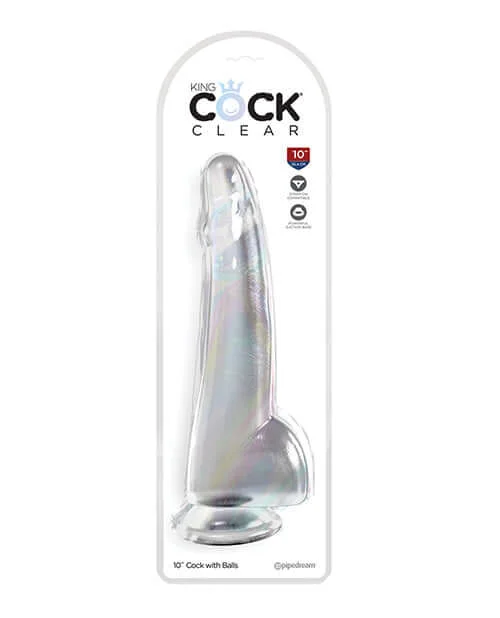 King Cock Clear 10-inch Dildo with Balls by Pipedream Products