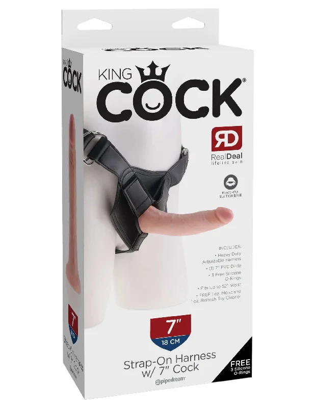 Pipedream Products King Cock Strap-on Harness with 7 inch Realistic Dildo Flesh