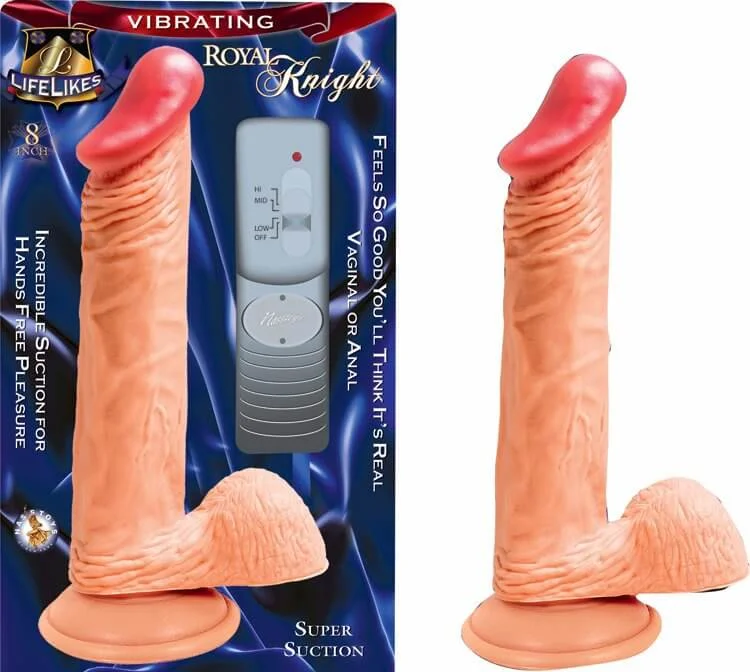 Lifelikes Royals Knight 8-Inch Flesh Vibrating Dong - Realistic Pleasure for Intense Satisfaction