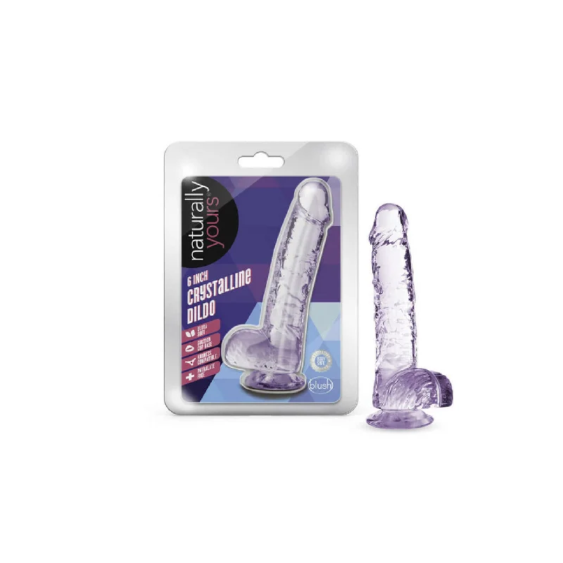 Naturally Yours 6 Inches Amethyst Crystalline Dildo – Realistic Sculpted TPE Dildo