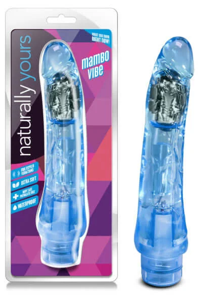 Naturally Yours Mambo Vibe Blue - Realistic Curved Vibrator for Intense Stimulation