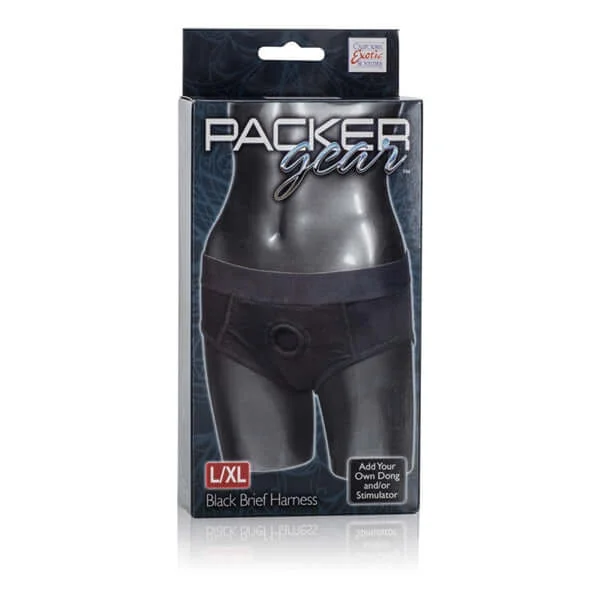 Packer Gear Black Brief Harness L/XL - Discreet and Comfortable Dual Penetration Harness