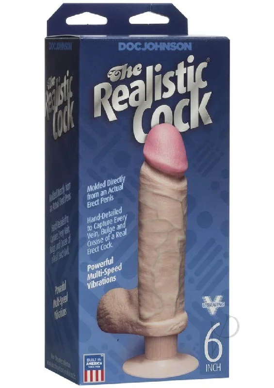 Realistic Cock Vibrating 6 White - Lifelike Dildo with Powerful Vibrations