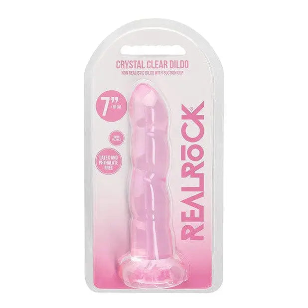 Shots Realrock Crystal Clear Non Realistic 7" Dildo  - Pink