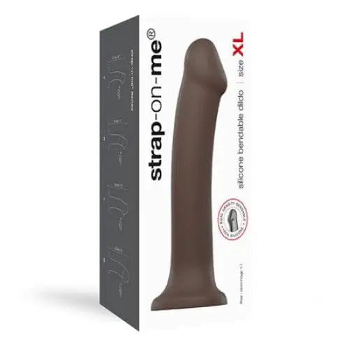 Strap-On-Me Semi-Realistic Dual Density Bendable Dildo Chocolate Size XL