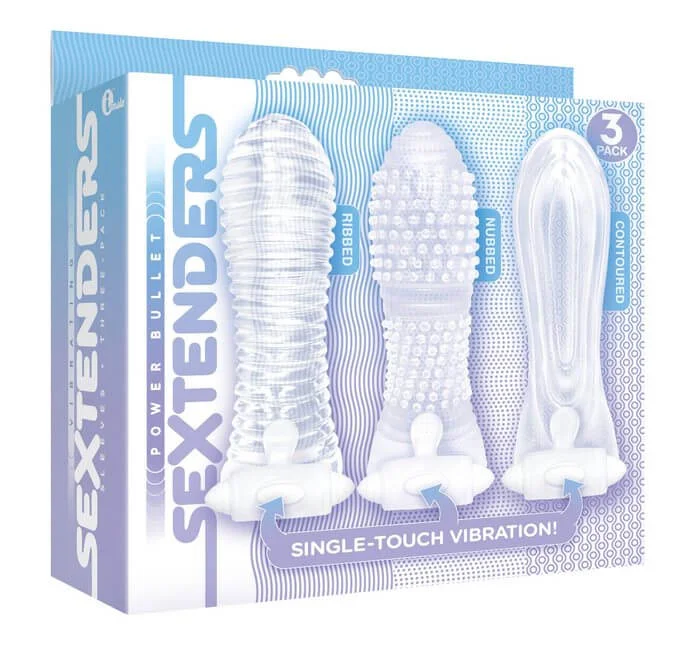 The Nines Vibrating Sextenders 3 Pack: Nubbed, Contoured, and Ribbed Enhancers