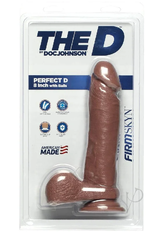 The D Perfect Dildo W/balls Firmskyn 8 Caramel | Realistic and Firm Lifelike Dildo