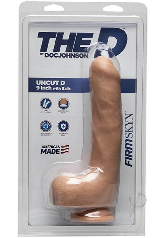 The D Uncut Dildo W/balls Firmskyn 9 Vanilla | Realistic, Lifelike Pleasure