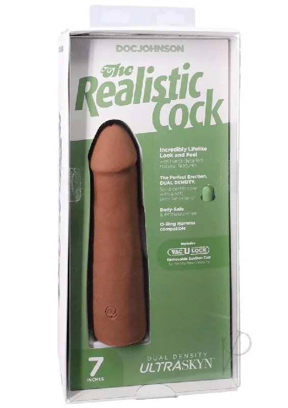 The Realistic Cock 7 inches ULTRASKYN Vac-U-Lock Dildo – Caramel, Phthalate-Free