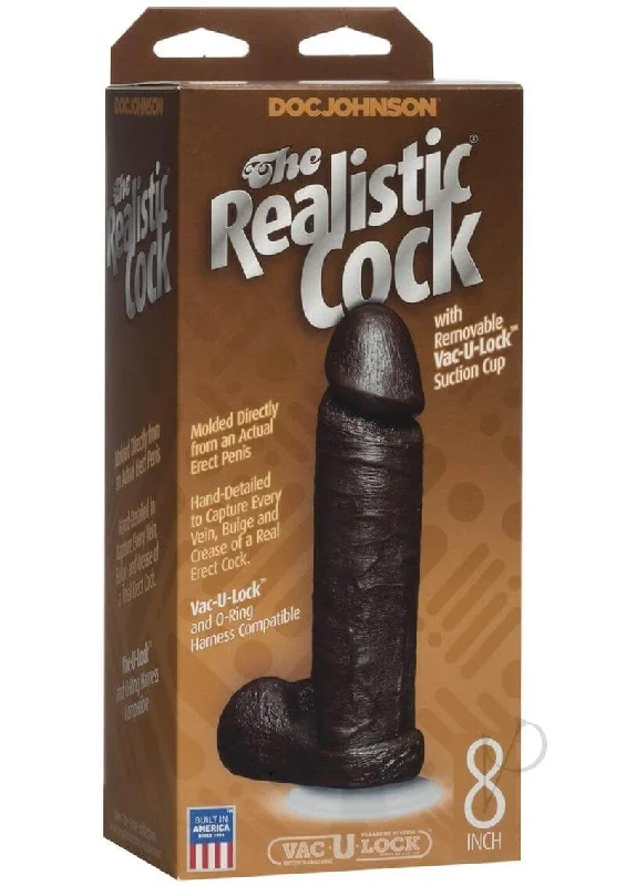 8-Inch Black Realistic Cock - Unmatched Realism and Vac-U-Lock Compatibility