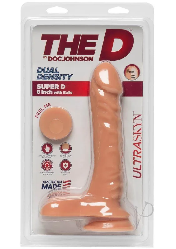 The Super D 8 Vanilla - Lifelike Dual Density Dildo with Suction Cup Base