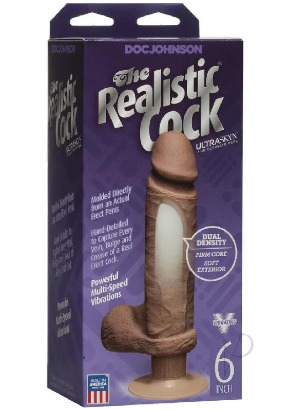 The Vibro Realistic Cock 6 Brown - The Ultimate Realistic Pleasure Experience