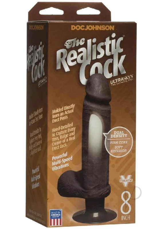 Vibro Realistic Cock 8 Black - Dual-Density ULTRASKYN Realism