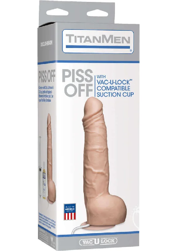 TitanMen Piss Off Vac-U-Lock Dildo - Vanilla