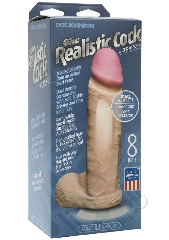 Vac-U-Lock Compatible Ultra Realistic 8-Inch UR3 White Cock