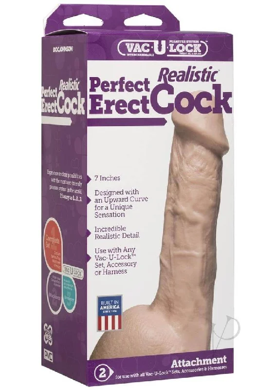 Experience Lifelike Pleasure with the Vac-U-Lock 7" Realistic Erect Cock!