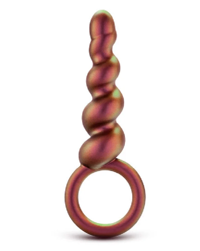 Matrix Soft Silicone Spiral Anal Beads with Finger Loop