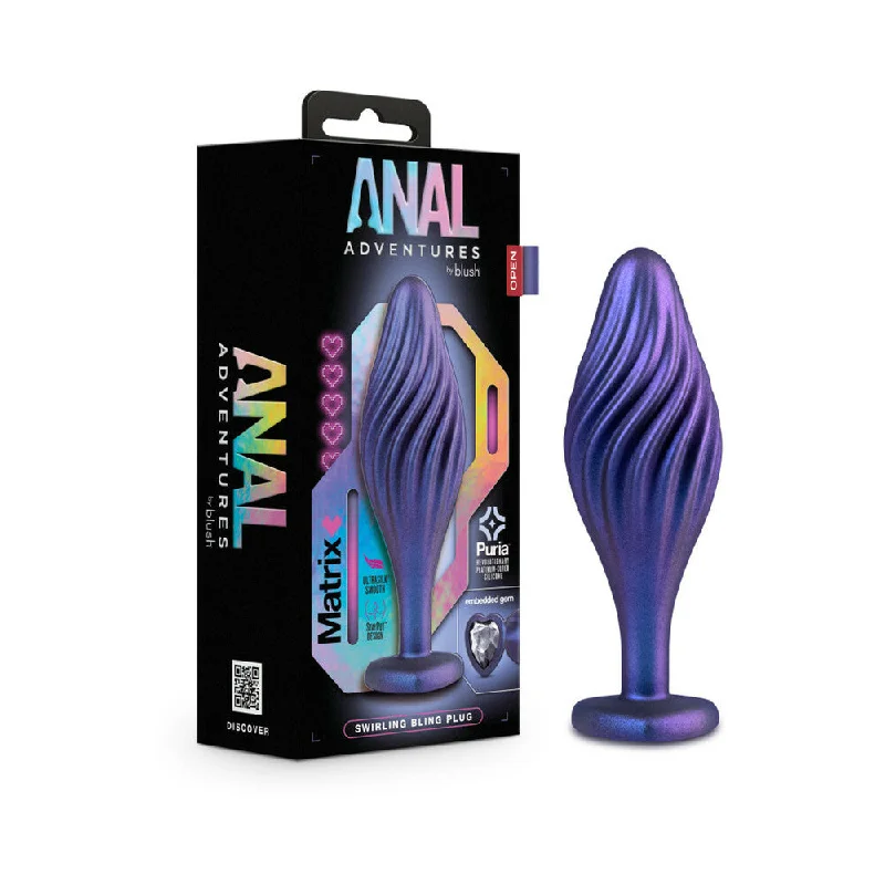 Anal Adv Matrix Swirl Bling Plug Sapphir