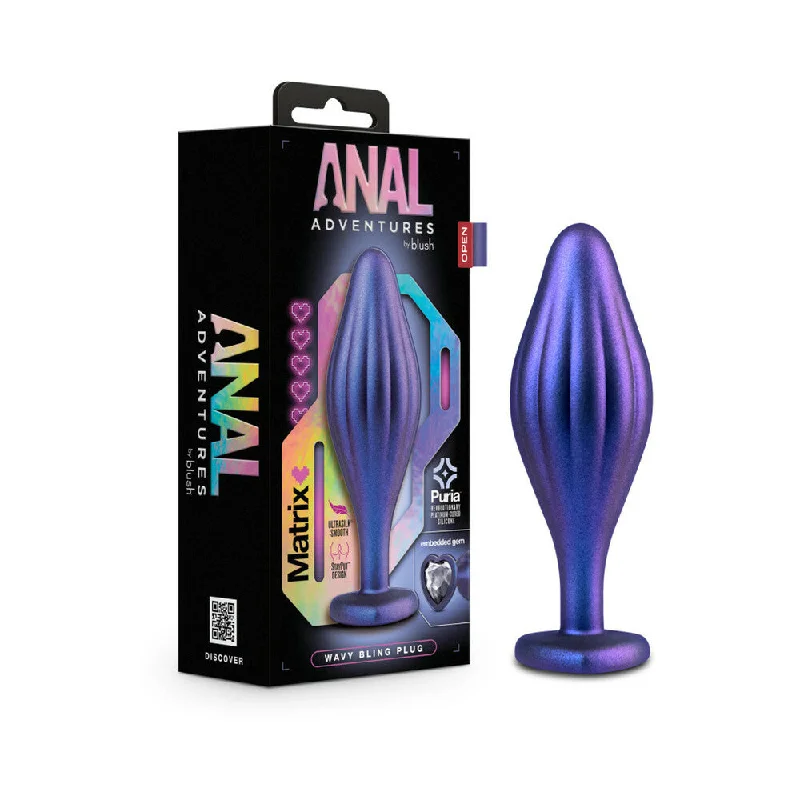 Anal Adv Matrix Wavy Bling Plug Sapphire