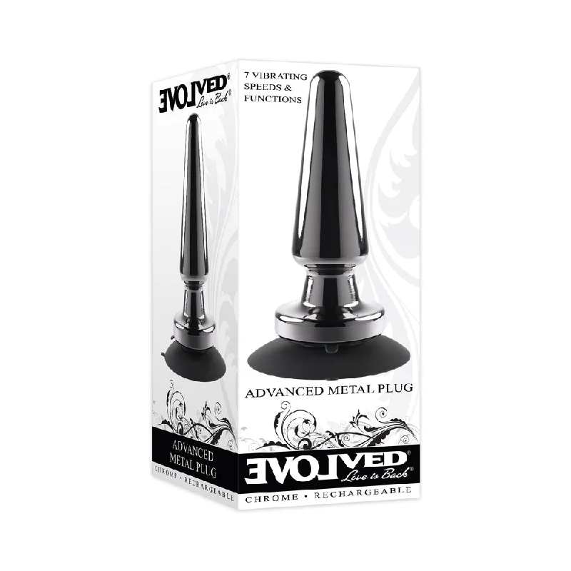 Evolved Advanced Vibrating Rechargeable Metal Plug - Black