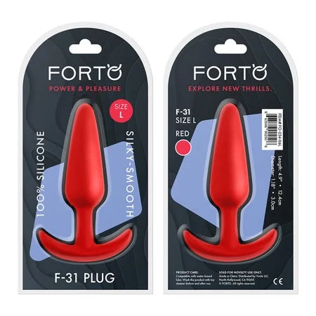 Forto F-31: Silicone Butt Plug Cone Large Red