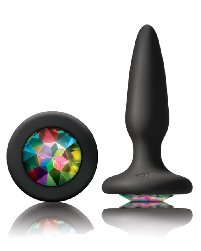 Glams Rainbow Gemstone Silicone Anal Plug - Small