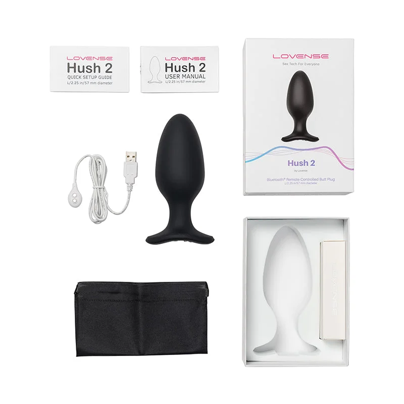 Lovense Hush 2 Bluetooth Remote-Controlled Vibrating Butt Plug L 2.25 in.