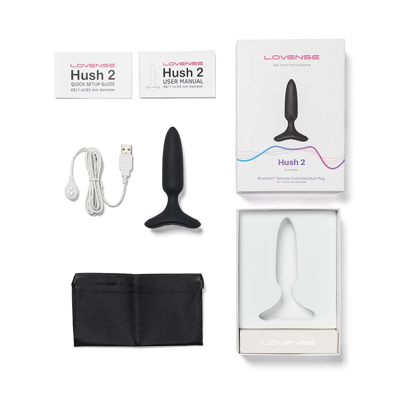 Lovense Hush 2 Bluetooth Remote-Controlled Vibrating Butt Plug XS 1 in.