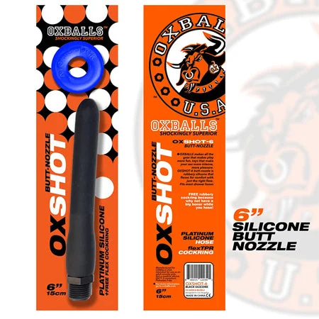 Oxballs OxShots Silicone 6 inch Shower Butt Nozzle w/ Cockring