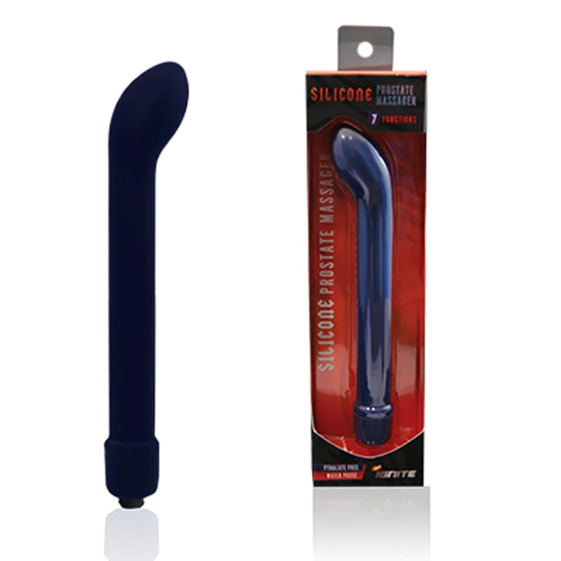 Silicone Vibrating Prostate Massager Blue