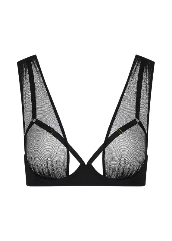 Nuit Fauve Cupless Bra (Black)